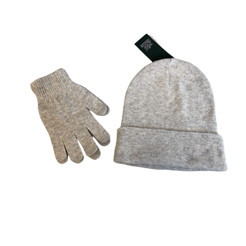 ✨5/$25 Wild Fable Light Grey Beanie and Glove Set